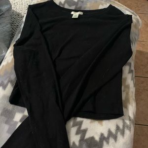 Black cropped long sleeve